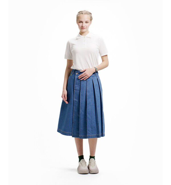 LACOSTE「アシンメトリーデニムプリーツラップスカート」|スカート|