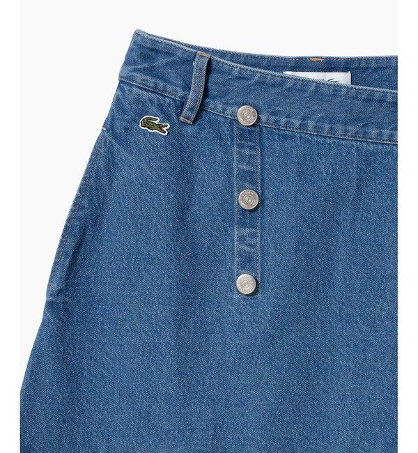 LACOSTE「アシンメトリーデニムプリーツラップスカート」|スカート|