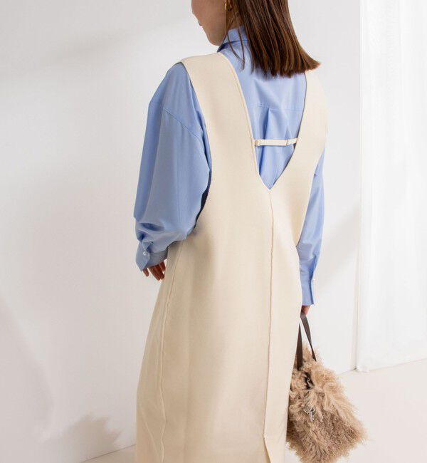 NOLLEY'S「《手洗い可能》Vネックミラノリブジャンパースカート」|ワンピース|