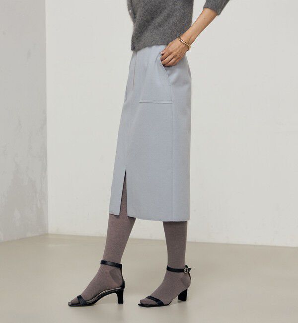 NOLLEY'S sophi「ウォッシャブルダブルジャージハーフジップタイトスカート」|タイト|