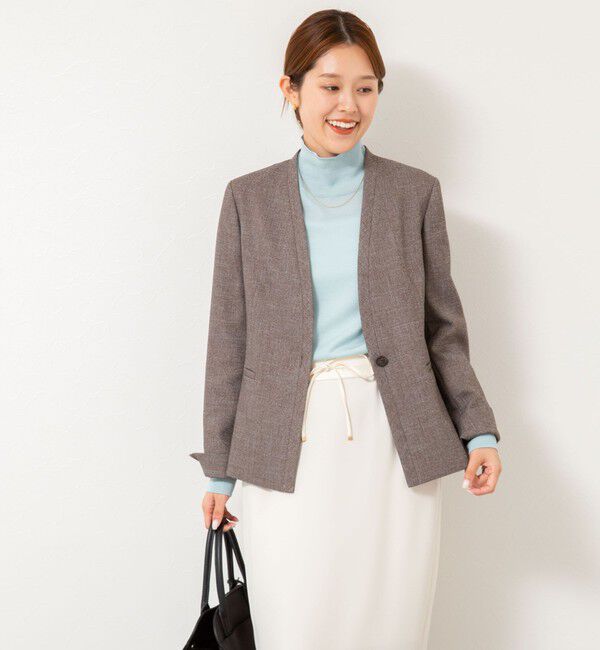 NOLLEY'S sophi「《セットアップ対応》ウォッシャブルウール調ノーカラージャケット」|ノーカラージャケット|