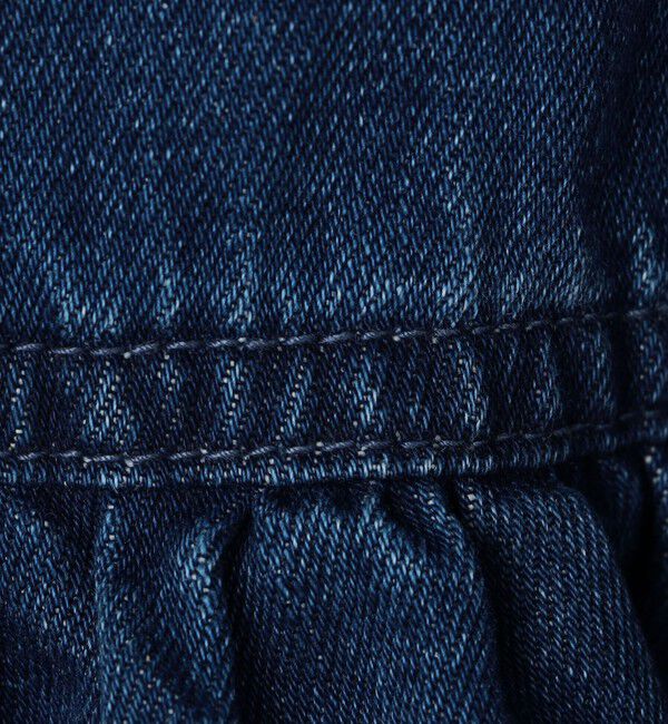 Rie Miller「【RM denim】裾フリルショート丈Gジャン」|ブルゾン・スタジャン|