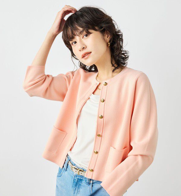 NOLLEY'S「《手洗い可能》ビオグレースミラノリブジャケット」|カーディガン|