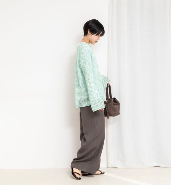 NOLLEY'S「《手洗い可能》ペーパーヤーンメッシュプルオーバー」|ニット・セーター|