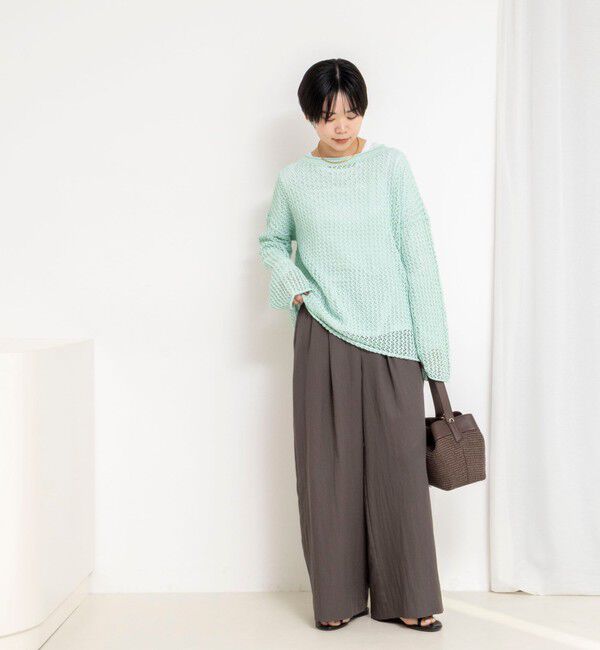 NOLLEY'S「《手洗い可能》ペーパーヤーンメッシュプルオーバー」|ニット・セーター|