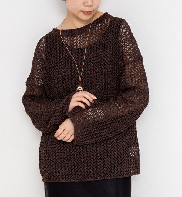 NOLLEY'S「《手洗い可能》ペーパーヤーンメッシュプルオーバー」|ニット・セーター|