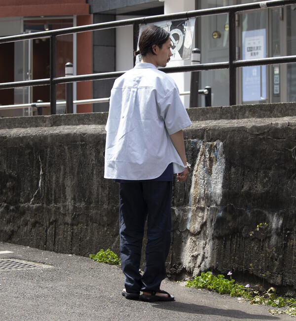 GLOSTER「【GLOSTER/グロスター】オーバーサイズ オックスボタンダウン ストライプシャツ 半袖」|シャツ・ブラウス|