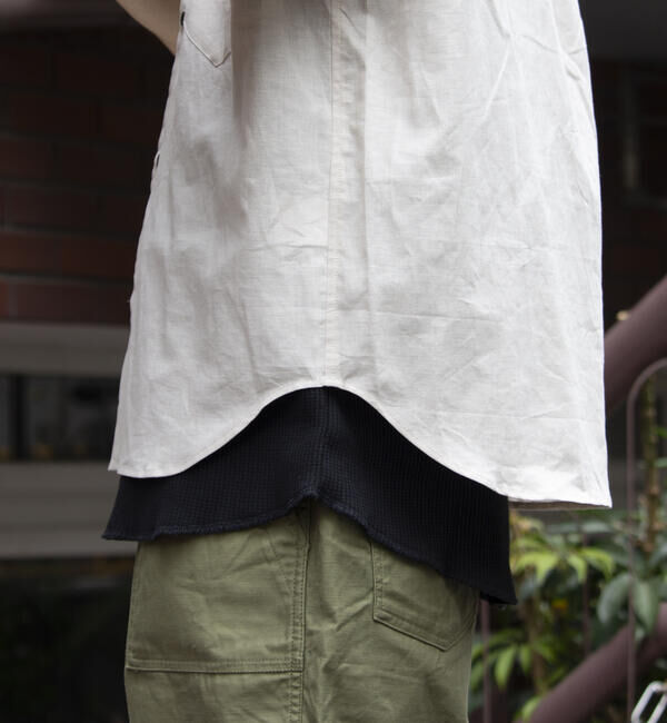 GLOSTER「【GLOSTER/グロスター】コットンリネン 半袖シャツ レギュラーカラー 綿麻」|シャツ・ブラウス|