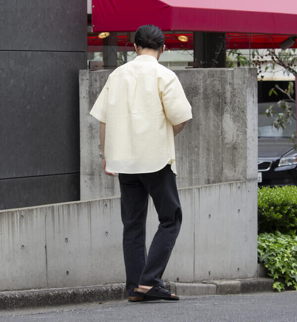 GLOSTER「【GLOSTER/グロスター】シアサッカー ボタンダウン半袖シャツ」|シャツ・ブラウス|