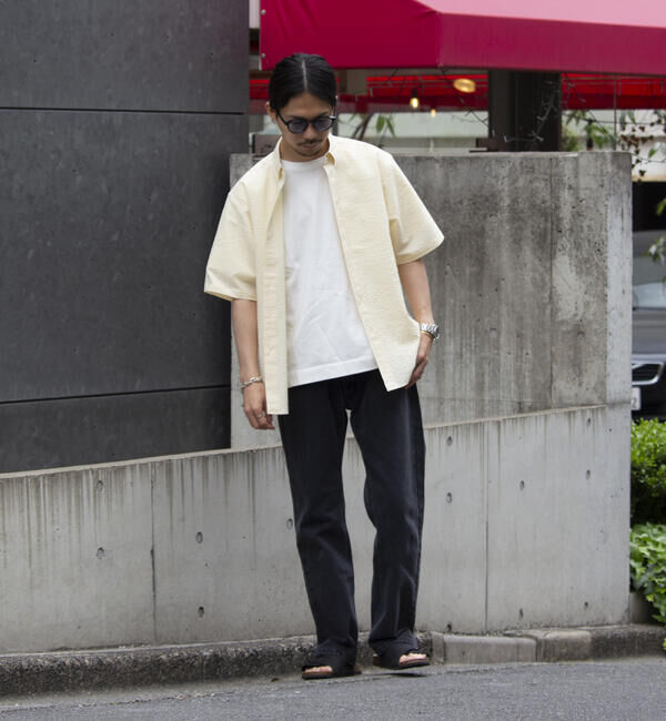 GLOSTER「【GLOSTER/グロスター】シアサッカー ボタンダウン半袖シャツ」|シャツ・ブラウス|