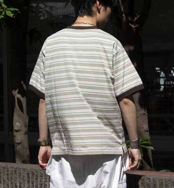 GLOSTER「【GLOSTER/グロスター】マルチボーダー リンガーTシャツ」|Tシャツ・カットソー|