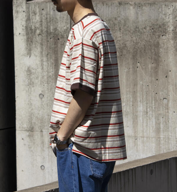 GLOSTER「【GLOSTER/グロスター】マルチボーダー リンガーTシャツ」|Tシャツ・カットソー|