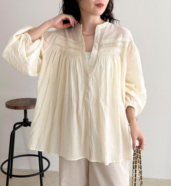 fredy emue「【GEVACO/ゲバコ】ピンタックブラウス」|シャツ・ブラウス|アイボリー