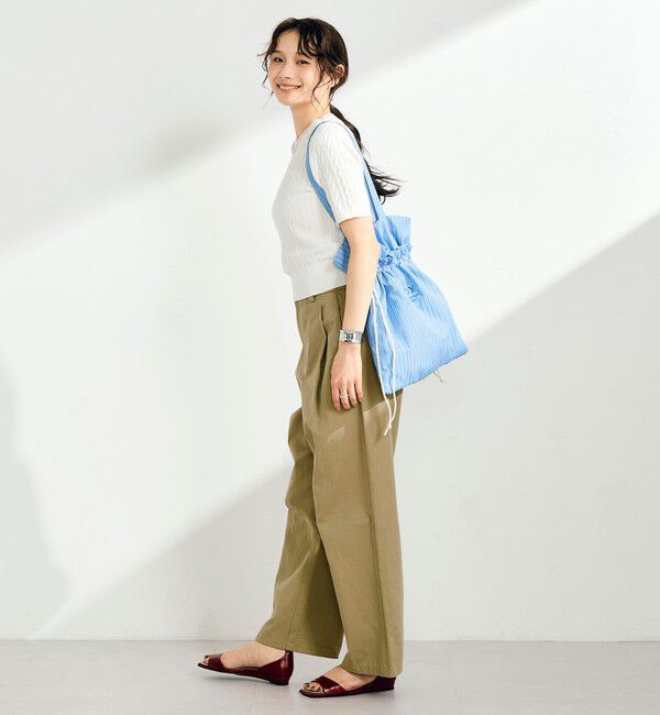 fredy emue「【WEB限定/大人気シリーズ】FR刺しゅうケーブル柄半袖プルオーバーニット」|ニット・セーター|