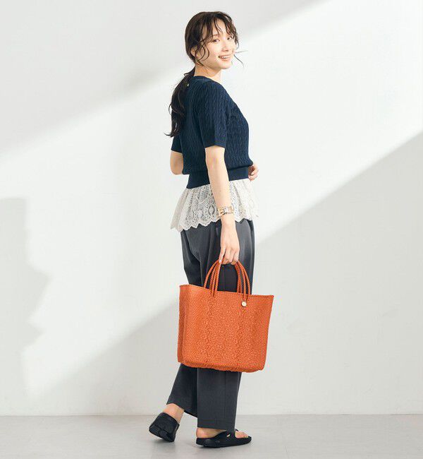 fredy emue「【WEB限定/大人気シリーズ】FR刺しゅうケーブル柄半袖プルオーバーニット」|ニット・セーター|