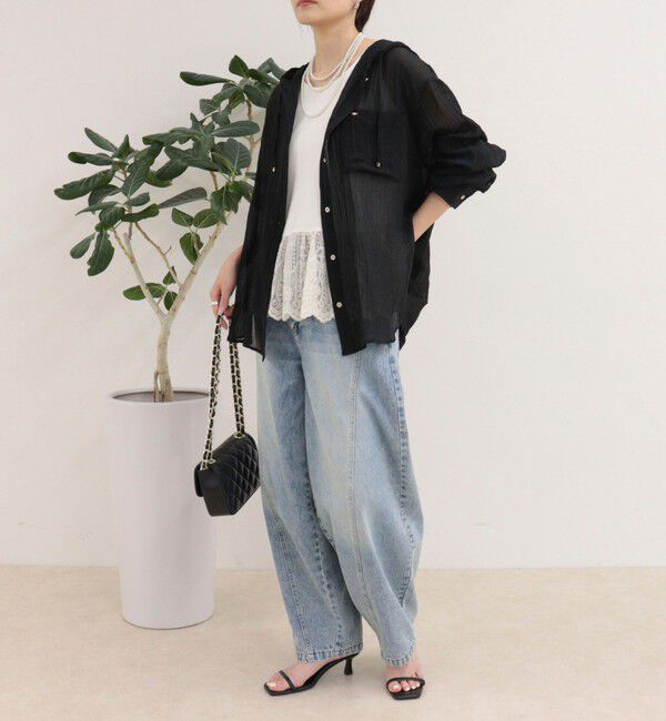 fredy emue「リネン混楊柳フーディシャツ」|シャツ・ブラウス|