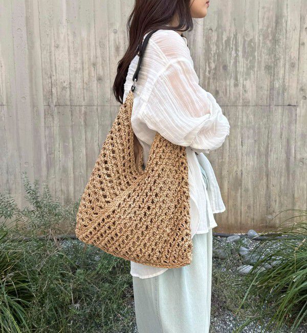 fredy emue「ミックスヤーンペーパー三角バッグ」|ショルダー・メッセンジャー|