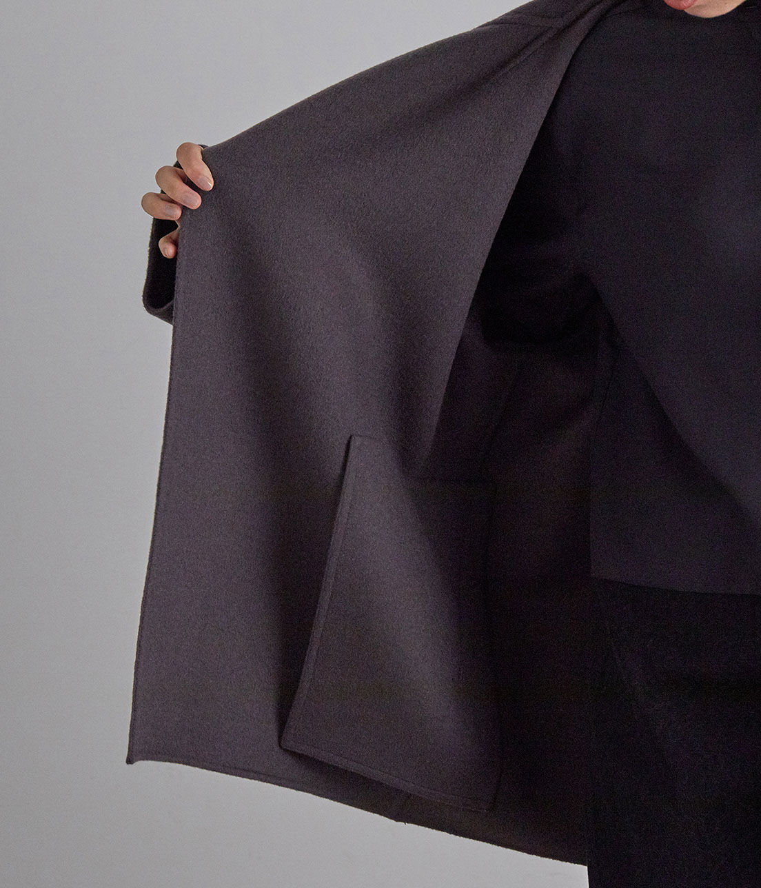 SALON adam et rope'「ウールカシミヤ無双仕立てフード付きミドル丈コート」|その他|