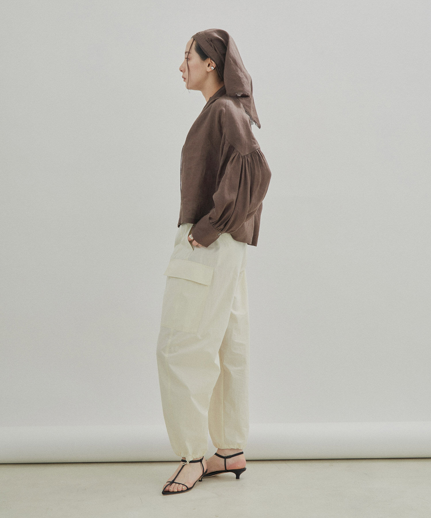 SALON adam et rope'「【洗える】ノルマンディリネンマルチウェイカーチフ/麻」|ストール|