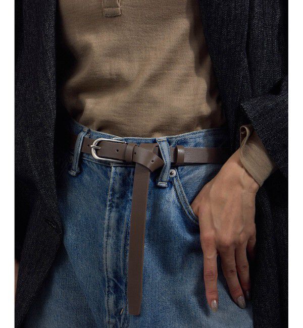 SALON adam et rope'「【W S（ドゥーブル）】レザーオーバルバックルベルト」|ベルト|ベージュ系(28)