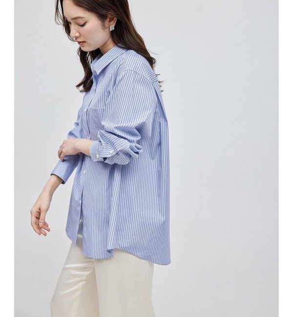 ROPE「【THOMAS MASON(トーマスメイソン)】レギュラーカラーシャツ/イージーケア」|シャツ・ブラウス|ブルー系(45)