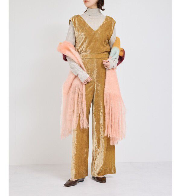 ROPE「ビスコースベロアVネックオールインワン」|オールインワン|ベージュ(27)