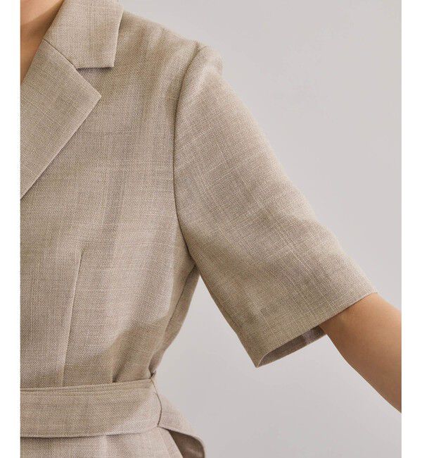 ROPE「リネンライク ベルテッドジャケット/セットアップ対応」|テーラードジャケット|