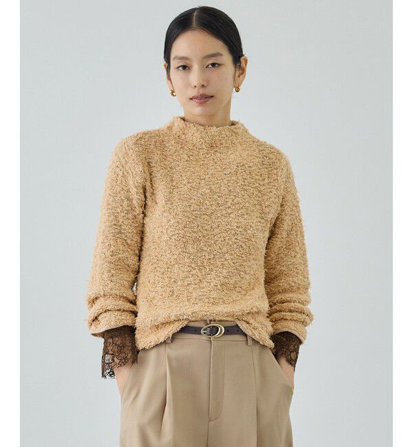 ROPE「【COOHEM(コーヘン)】COTTON FANCY YARN HIGH NECK KNIT」|ニット・セーター|ベージュ系(28)