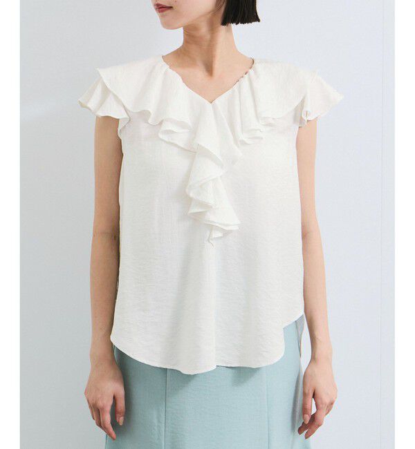 VIS「【WEB限定】ラッフルフリルフレンチスリーブブラウス」|シャツ・ブラウス|
