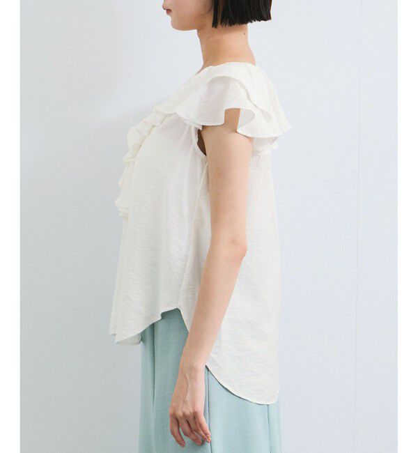 VIS「【WEB限定】ラッフルフリルフレンチスリーブブラウス」|シャツ・ブラウス|