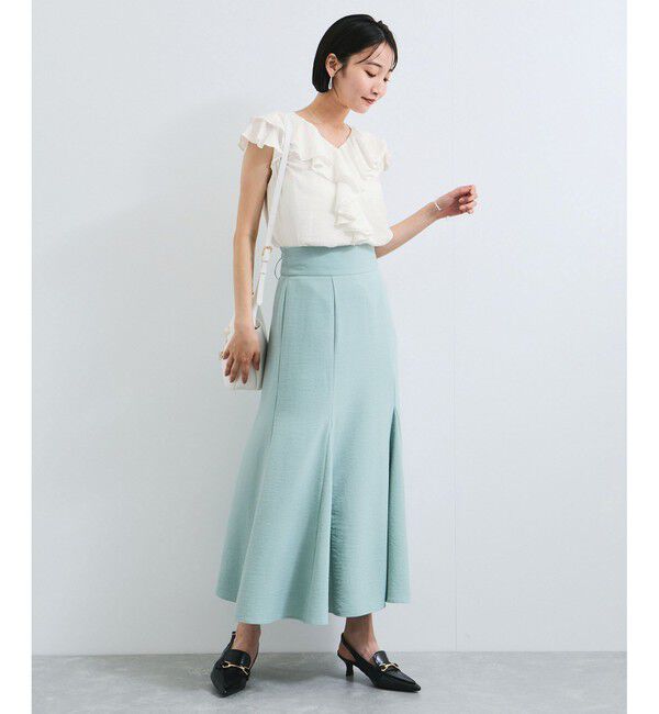 VIS「【WEB限定】ラッフルフリルフレンチスリーブブラウス」|シャツ・ブラウス|