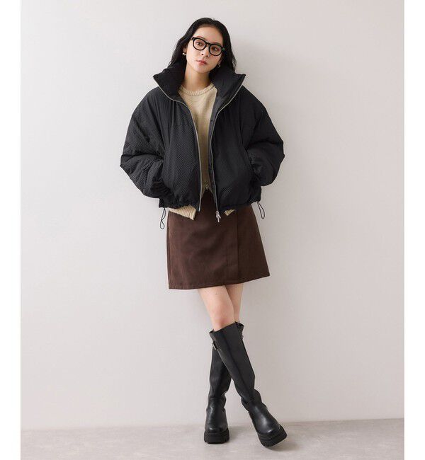 VIS「【WEB限定】軽くてあたたかいパディングショートボリューム中綿ブルゾン」|ブルゾン・スタジャン|