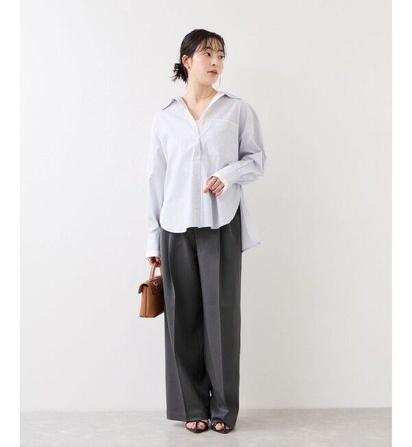 VIS「ベルトディティールパンツ/防シワ・イージーケア」|スラックス|