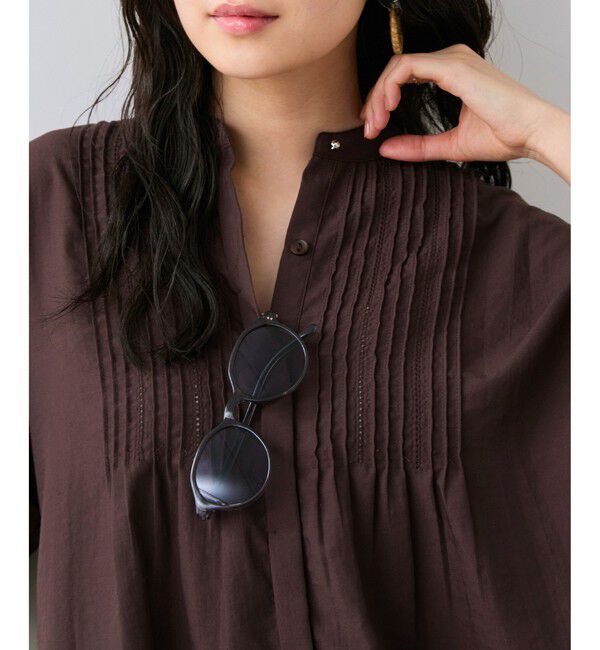 VIS「気流染めピコピンタック半袖ブラウス/イージーケア・接触冷感」|シャツ・ブラウス|