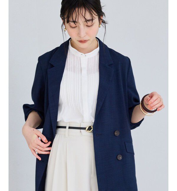 VIS「気流染めピコピンタック半袖ブラウス/イージーケア・接触冷感」|シャツ・ブラウス|