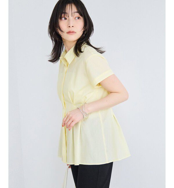 VIS「ウエストタックペプラム半袖シャツブラウス」|シャツ・ブラウス|