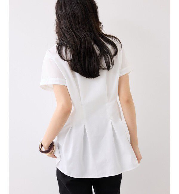 VIS「ウエストタックペプラム半袖シャツブラウス」|シャツ・ブラウス|