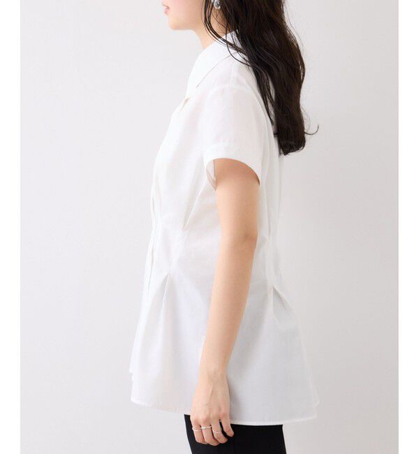 VIS「ウエストタックペプラム半袖シャツブラウス」|シャツ・ブラウス|