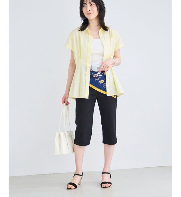 VIS「ウエストタックペプラム半袖シャツブラウス」|シャツ・ブラウス|