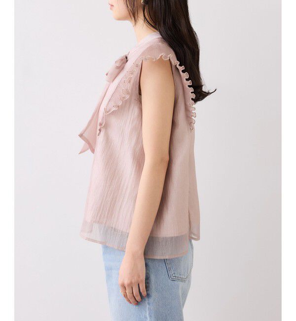 VIS「プリーツフリルシアーボウタイブラウス/2WAY・イージーケア」|シャツ・ブラウス|