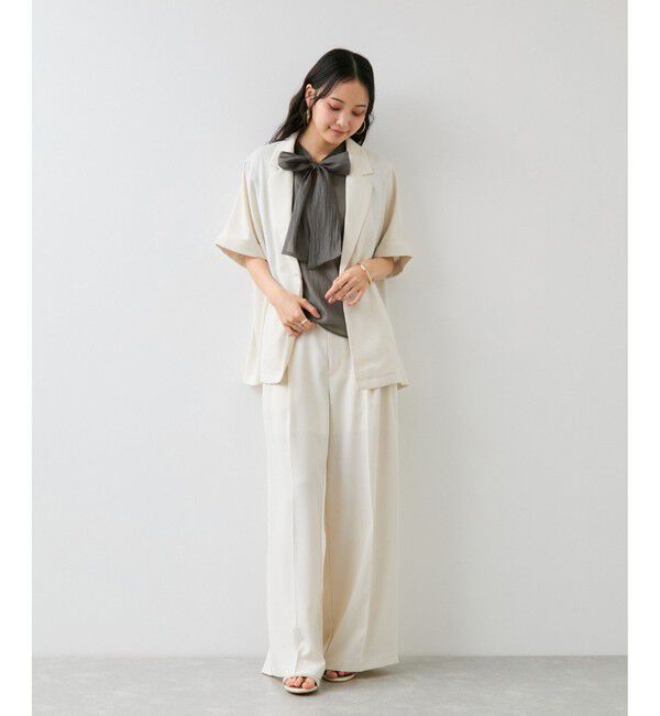 VIS「プリーツフリルシアーボウタイブラウス/2WAY・イージーケア」|シャツ・ブラウス|