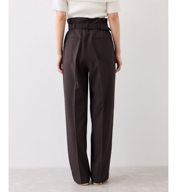 VIS「ベルトディティールタックワイドパンツ/イージーケア・接触冷感」|チノ|