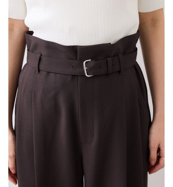 VIS「ベルトディティールタックワイドパンツ/イージーケア・接触冷感」|チノ|