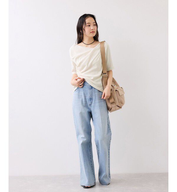 VIS「テレコハーフスリーブドレーププルオーバー」|Tシャツ・カットソー|