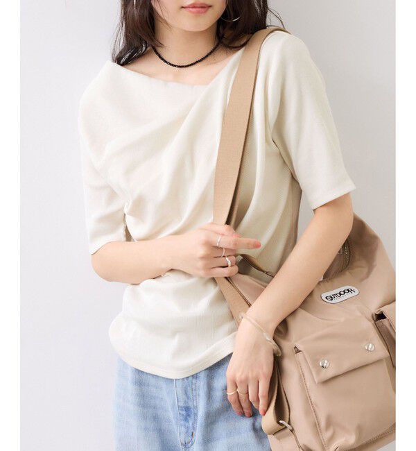 VIS「テレコハーフスリーブドレーププルオーバー」|Tシャツ・カットソー|