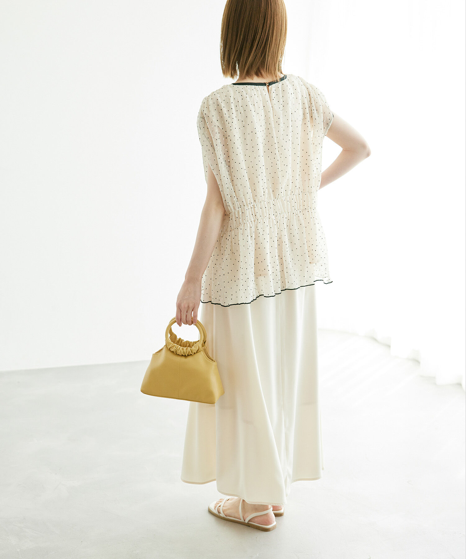 Rope&rsquo;Picnic「シャーリングドットブラウス」|シャツ・ブラウス|