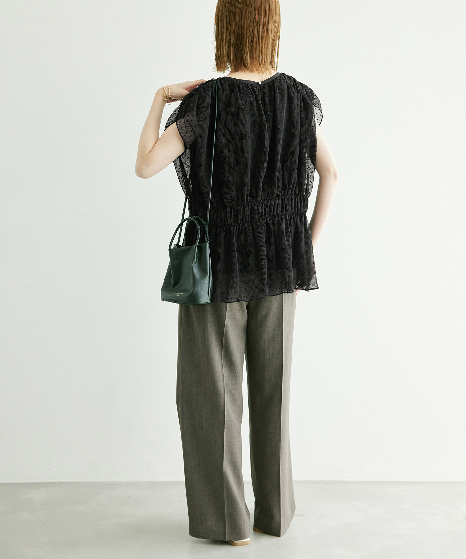 Rope&rsquo;Picnic「シャーリングドットブラウス」|シャツ・ブラウス|