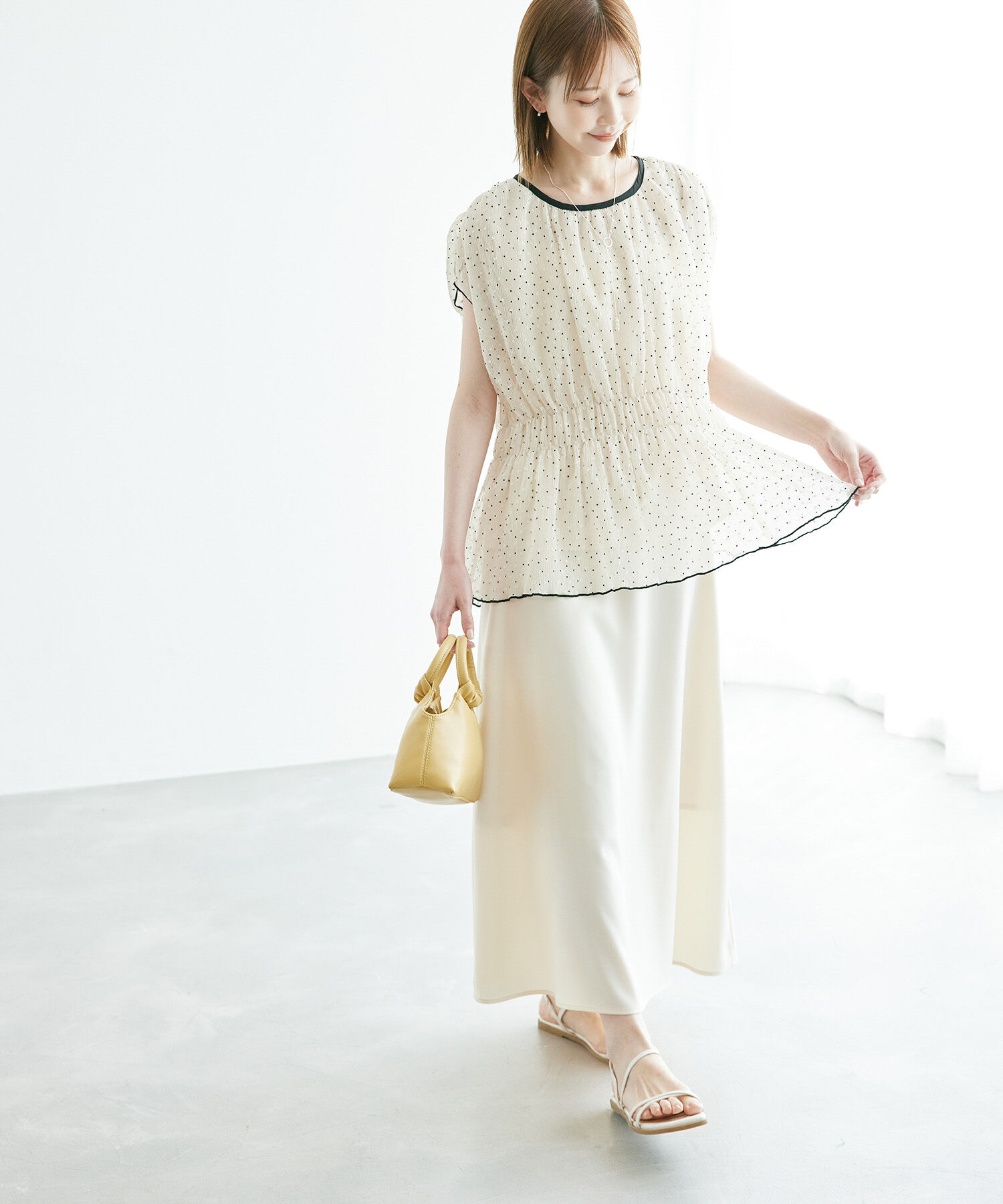 Rope&rsquo;Picnic「シャーリングドットブラウス」|シャツ・ブラウス|