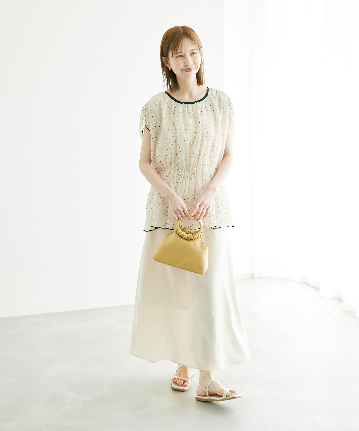 Rope&rsquo;Picnic「シャーリングドットブラウス」|シャツ・ブラウス|