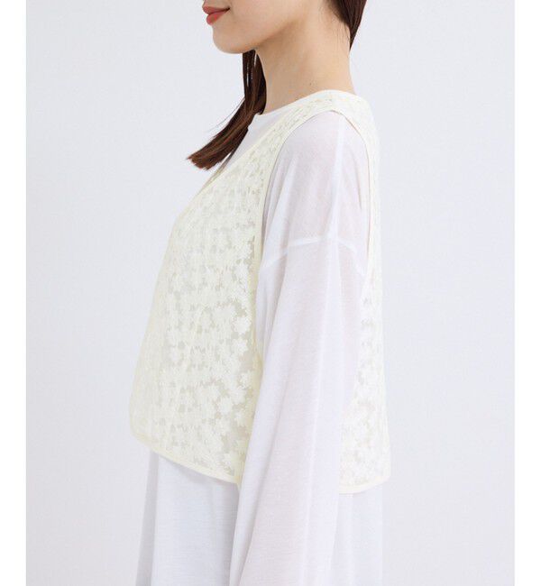 Rope&rsquo;Picnic「フラワーレースベスト」|ベスト・ジレ|